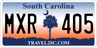 SC license plate MXR405