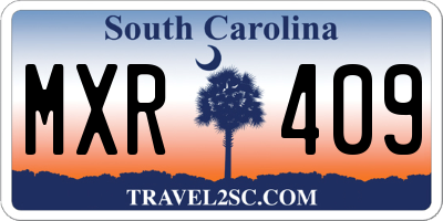 SC license plate MXR409