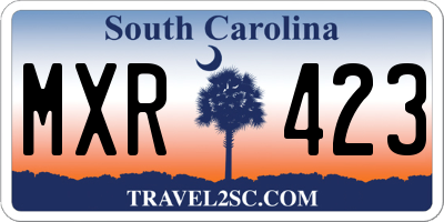 SC license plate MXR423