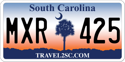 SC license plate MXR425