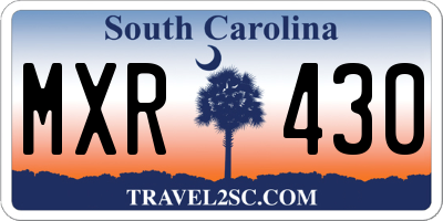 SC license plate MXR430