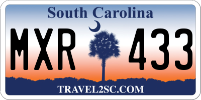 SC license plate MXR433