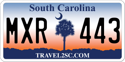 SC license plate MXR443