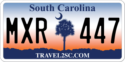 SC license plate MXR447