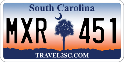 SC license plate MXR451