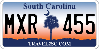 SC license plate MXR455