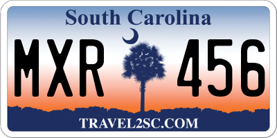 SC license plate MXR456