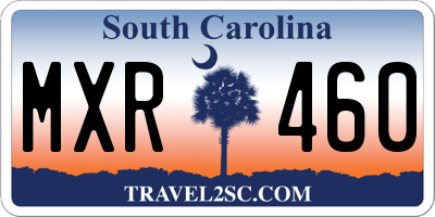 SC license plate MXR460