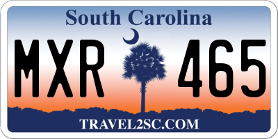 SC license plate MXR465