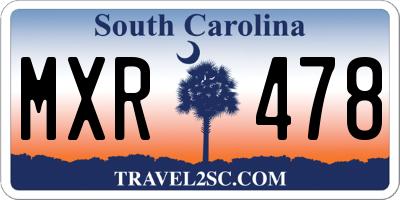 SC license plate MXR478