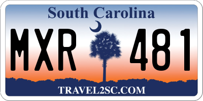 SC license plate MXR481