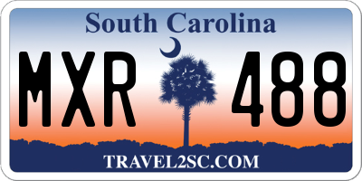 SC license plate MXR488