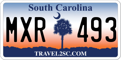 SC license plate MXR493