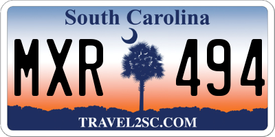 SC license plate MXR494