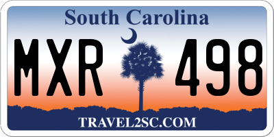 SC license plate MXR498