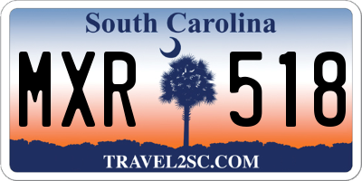 SC license plate MXR518