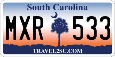 SC license plate MXR533