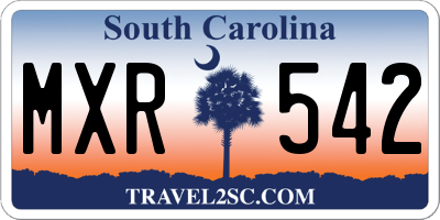 SC license plate MXR542