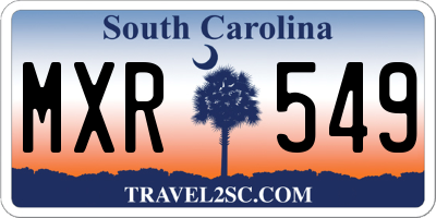 SC license plate MXR549