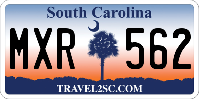 SC license plate MXR562