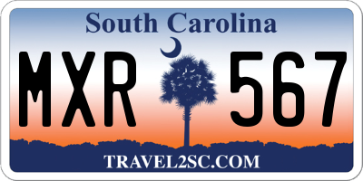 SC license plate MXR567