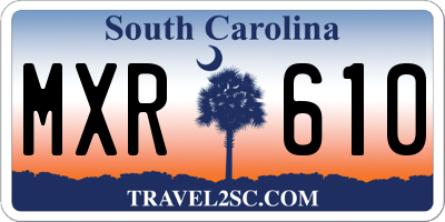 SC license plate MXR610