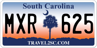SC license plate MXR625