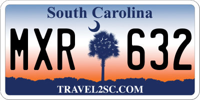SC license plate MXR632