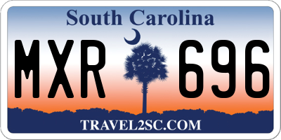 SC license plate MXR696