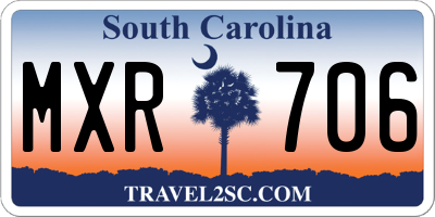 SC license plate MXR706