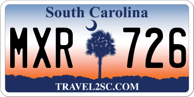 SC license plate MXR726