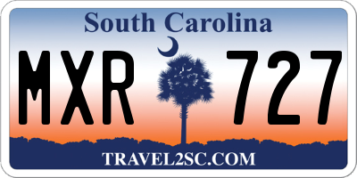 SC license plate MXR727