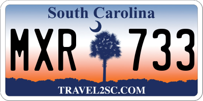 SC license plate MXR733