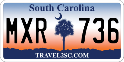 SC license plate MXR736