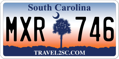 SC license plate MXR746