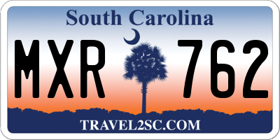SC license plate MXR762