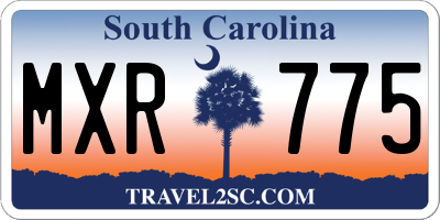 SC license plate MXR775