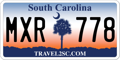 SC license plate MXR778