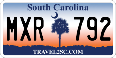 SC license plate MXR792