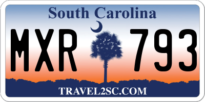 SC license plate MXR793