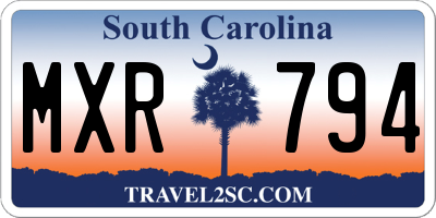 SC license plate MXR794
