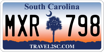 SC license plate MXR798