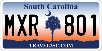 SC license plate MXR801
