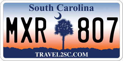 SC license plate MXR807