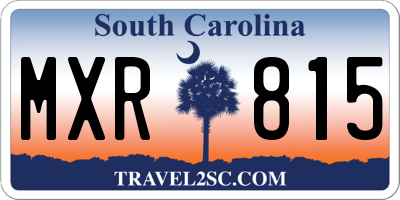 SC license plate MXR815