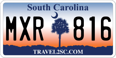 SC license plate MXR816