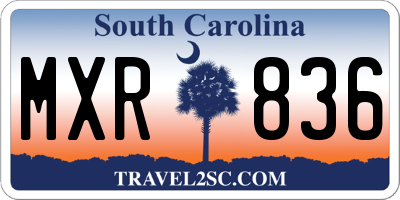 SC license plate MXR836