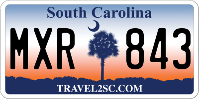 SC license plate MXR843