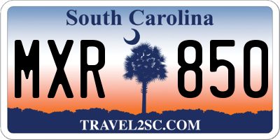 SC license plate MXR850