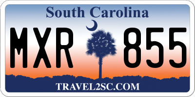 SC license plate MXR855